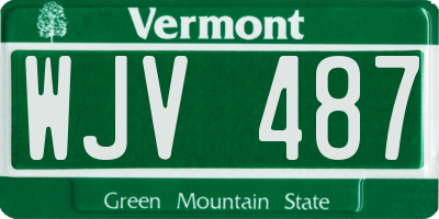 VT license plate WJV487