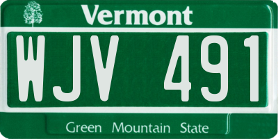 VT license plate WJV491