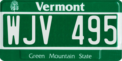 VT license plate WJV495
