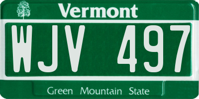 VT license plate WJV497