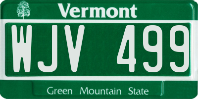 VT license plate WJV499