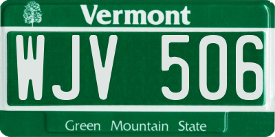 VT license plate WJV506