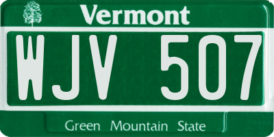 VT license plate WJV507