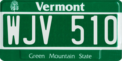 VT license plate WJV510
