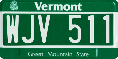 VT license plate WJV511