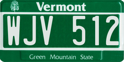 VT license plate WJV512