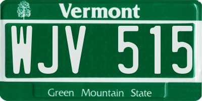 VT license plate WJV515