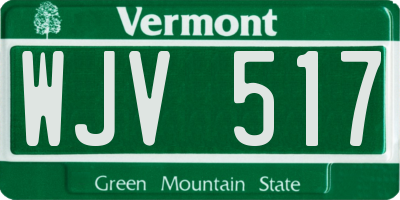VT license plate WJV517