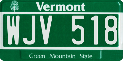 VT license plate WJV518