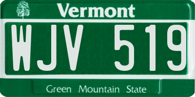 VT license plate WJV519