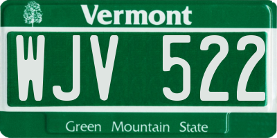 VT license plate WJV522