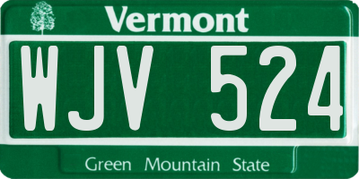 VT license plate WJV524