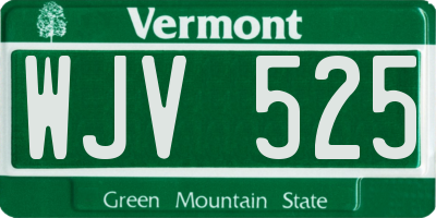 VT license plate WJV525
