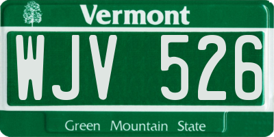 VT license plate WJV526