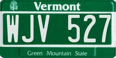 VT license plate WJV527