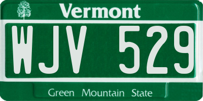 VT license plate WJV529