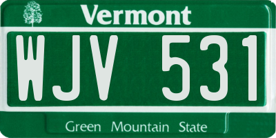 VT license plate WJV531