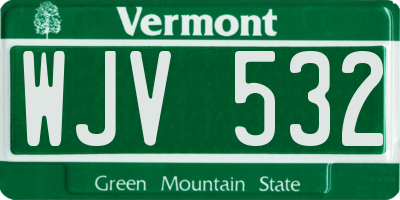 VT license plate WJV532