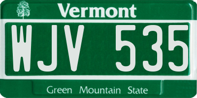 VT license plate WJV535