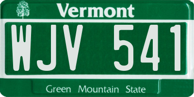 VT license plate WJV541