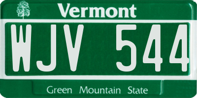 VT license plate WJV544