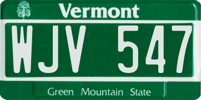 VT license plate WJV547