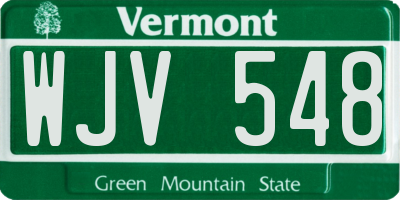 VT license plate WJV548