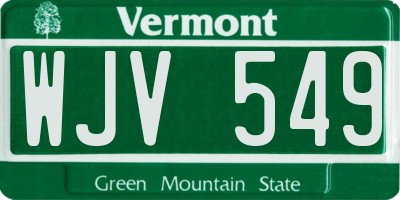 VT license plate WJV549