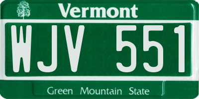 VT license plate WJV551