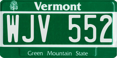 VT license plate WJV552