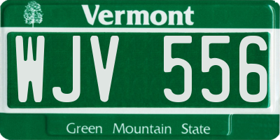 VT license plate WJV556