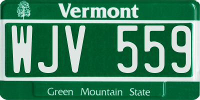 VT license plate WJV559