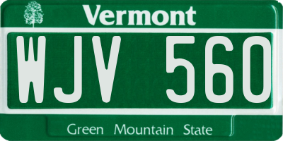 VT license plate WJV560