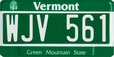 VT license plate WJV561