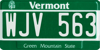 VT license plate WJV563