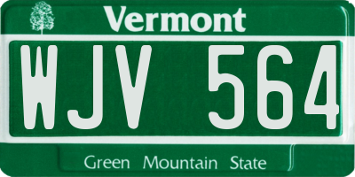 VT license plate WJV564