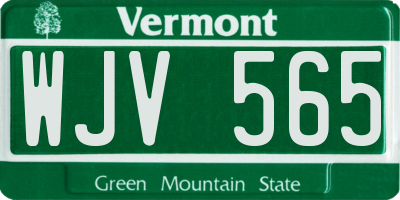 VT license plate WJV565