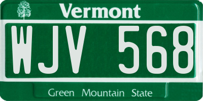 VT license plate WJV568