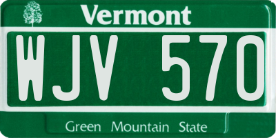VT license plate WJV570