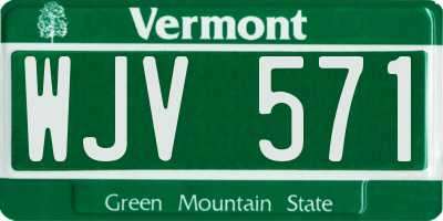 VT license plate WJV571