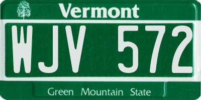 VT license plate WJV572