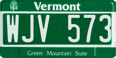 VT license plate WJV573