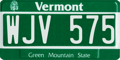 VT license plate WJV575
