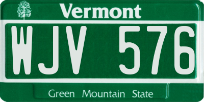 VT license plate WJV576