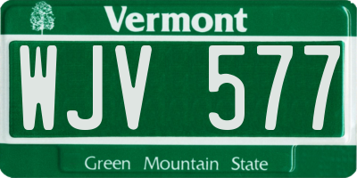 VT license plate WJV577