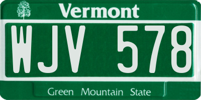 VT license plate WJV578