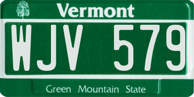 VT license plate WJV579