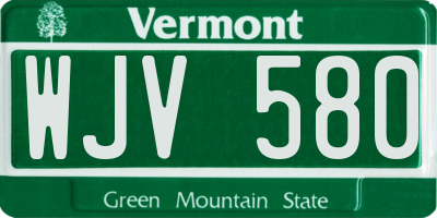VT license plate WJV580