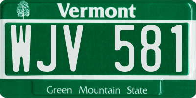 VT license plate WJV581