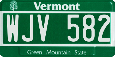 VT license plate WJV582